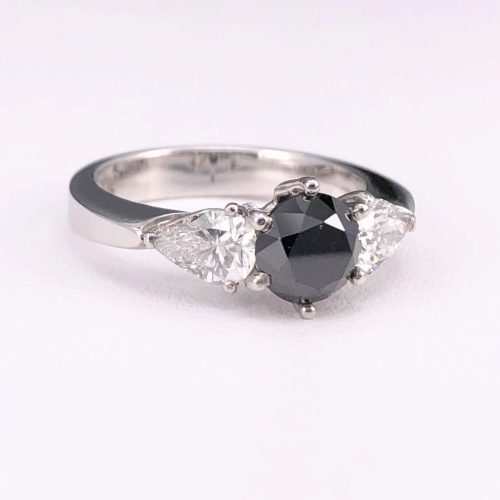 Round Black Diamond Ring