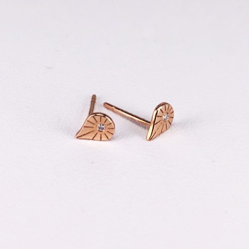 14ct Rose Gold and Diamond Earrings