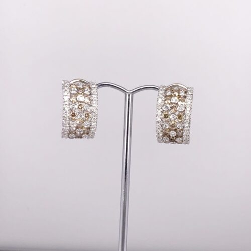 18ct White Gold Earrings with Pin and Clip on