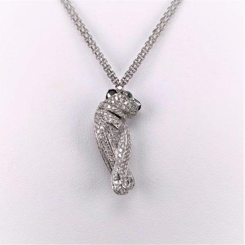 18ct White Gold Panther Pendant