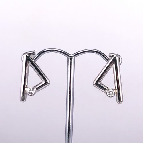 Platinum and Diamond Earrings with Pin
