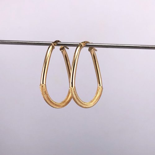 9ct Yellow Gold, Pear Shape Hoop Earrings